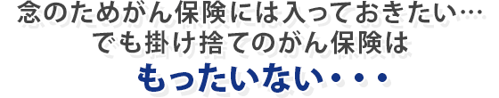 念のためがん保険には入っておきたい・・・でも掛け捨てのがん保険はもったいない・・・