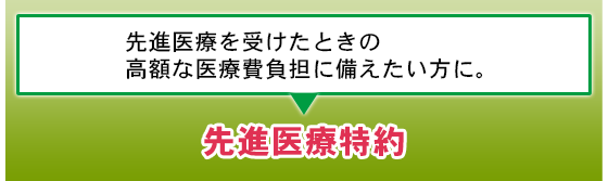 先進医療を受けたときの高額な医療費負担に備えたい方に。先進医療特約
