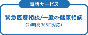 ＜電話サービス＞緊急医療相談/一般の健康相談（24時間365日対応）